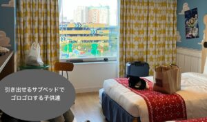 荷物が散らかっている客室…